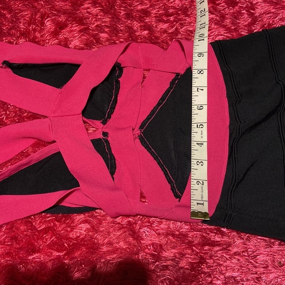 Pink and Black Cut Out Mini Dress Size Small - Picture 14 of 16